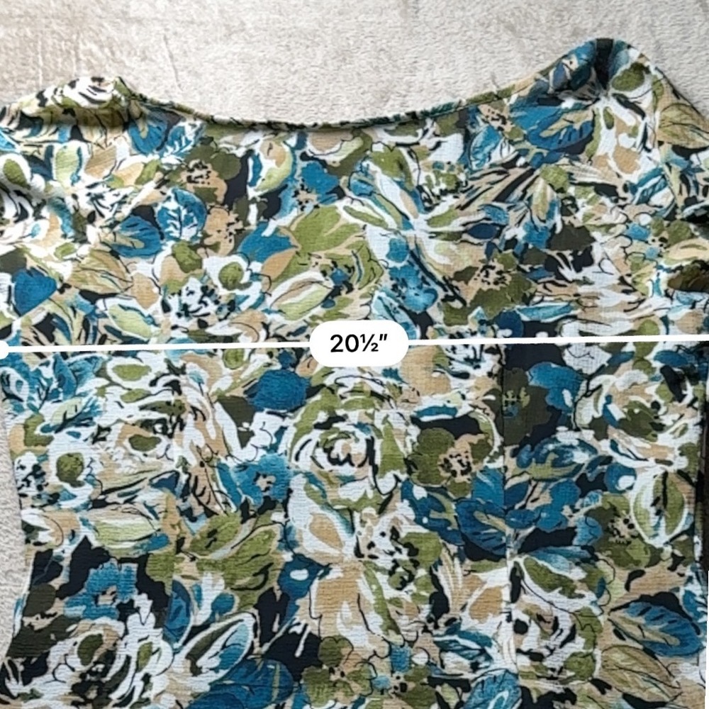 Emma James Women Floral Pleated Button Front Blouse Size 14 Cottagecore Garden - Picture 5 of 6